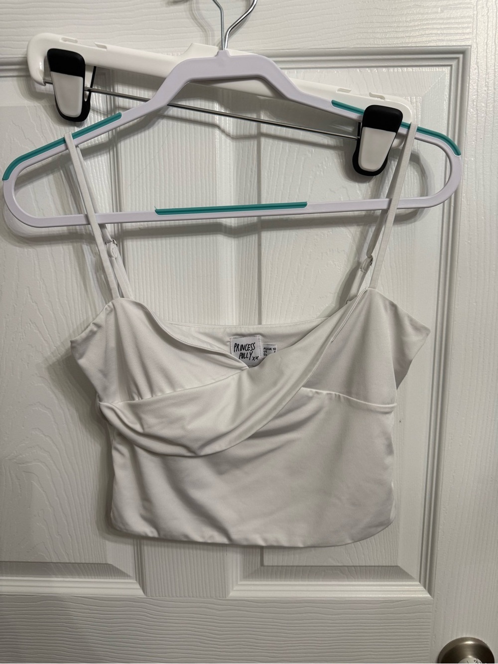 Princess Polly White Cowl Neck Crop Cami Top Y2K Coquette Going Out 6 crossover